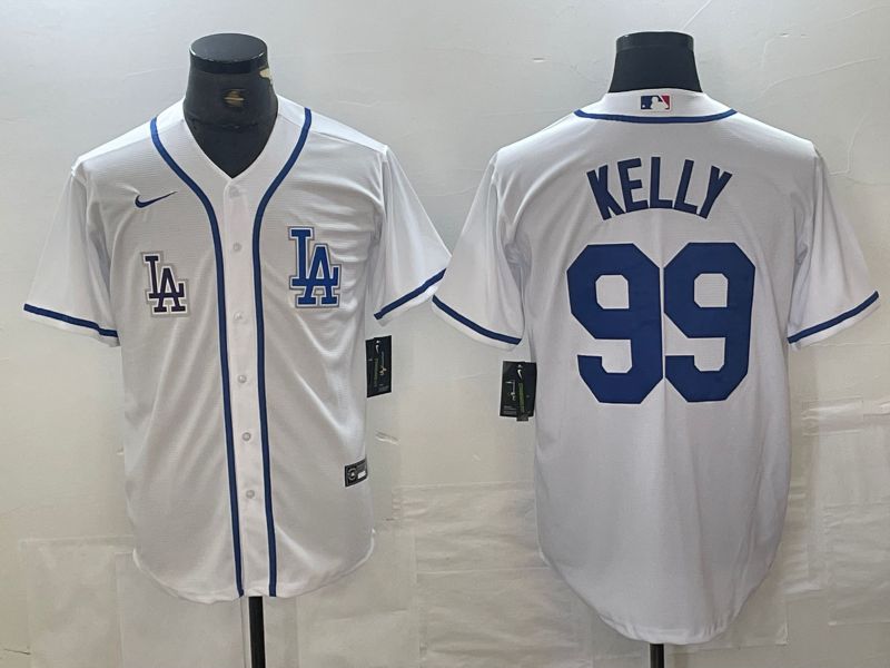 Men Los Angeles Dodgers 99 Kelly White Second generation joint name Nike 2024 MLB Jersey style 2
